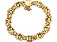 Edwardian 15ct Gold Bracelet set with Peridots