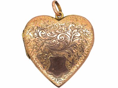 Large Edwardian 9ct Back & Front Heart Shaped Locket