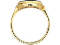 Victorian 18ct Gold & Bloodstone Signet Ring with Fluted Shank by Charles Green