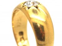 Victorian 18ct Gold & Diamond Solitaire Gypsy Ring