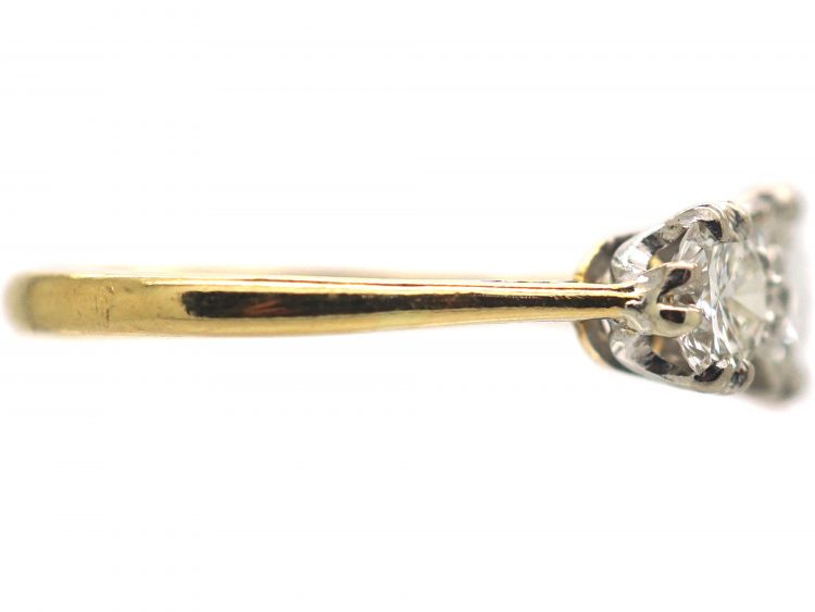 Art Deco 18ct Gold & Platinum, Three Stone Diamond Ring