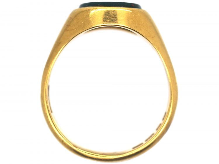 18ct Gold Signet Ring set with a Bloodstone