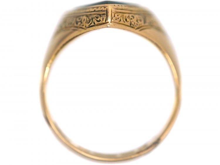 Victorian 15ct Gold Signet Ring with Kite Shaped Bloodstone
