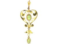 Edwardian 15ct Gold Suffragette Pendant