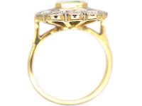 18ct Gold Emerald & Diamond Rectangular Ring