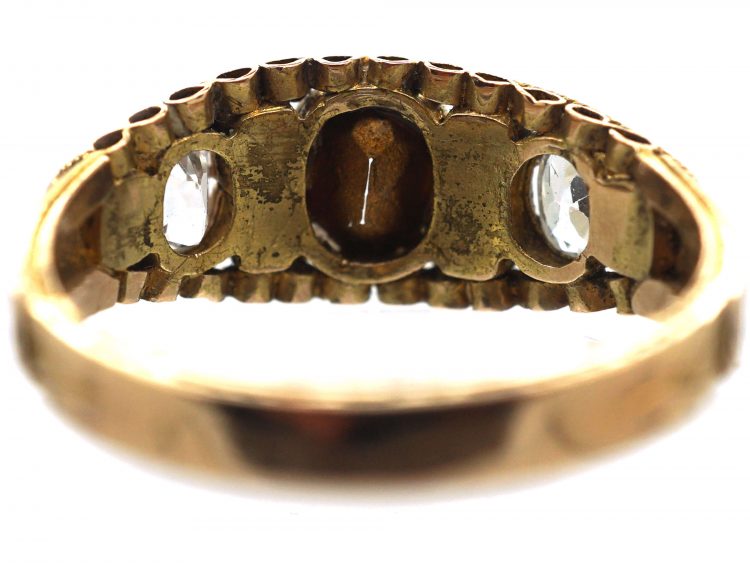 Early Victorian, 15ct Gold, Ruby & Rock Crystal Ring