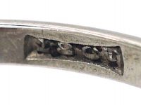 Art Deco 18ct White Gold Three Stone Diamond Crossover Ring