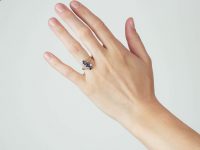 Edwardian 18ct Gold, Sapphire & Diamond Crossover Ring
