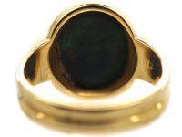 Victorian 18ct Gold & Bloodstone Signet Ring with Fluted Shank by Charles Green