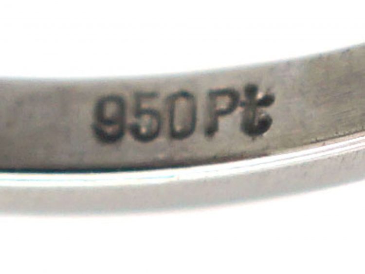 Art Deco Platinum, Sapphire & Diamond Stylised Bow Ring