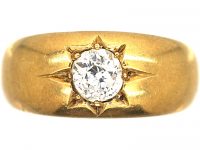 Victorian 18ct Gold & Diamond Solitaire Gypsy Ring
