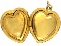 Edwardian 9ct Back & Front Heart Shaped Locket