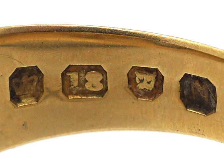 Victorian 18ct Gold & Diamond Solitaire Gypsy Ring