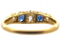 Edwardian 18ct Gold, Sapphire & Diamond Five Stone Ring