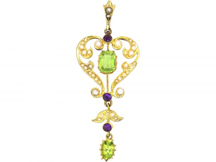 Edwardian 15ct Gold Suffragette Pendant