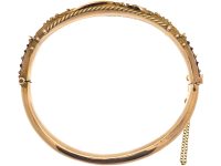 Edwardian 9ct Gold, Sapphire & Diamond Etruscan Style Bangle