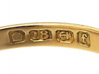 Edwardian 18ct Gold, Ruby & Diamond Narrow Boat Shaped Carved Half Hoop Ring