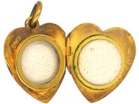Edwardian 15ct Gold Heart Shaped Locket set with Natural Split Pearls