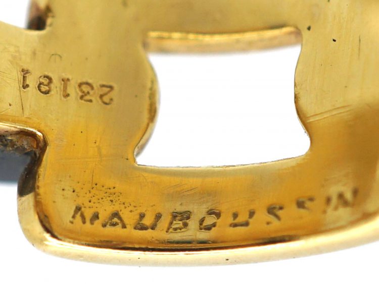 French 18ct Gold & Onyx Ring by Mauboussin