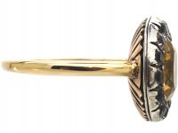 Georgian Gold, Foiled Citrine & White Topaz Cluster Ring