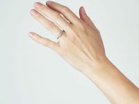 Art Deco 18ct White Gold, Diamond Solitaire Ring with Step Cut Diamond set Shoulders