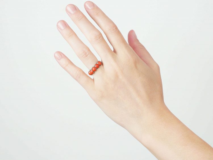 Georgian 15ct Gold & Coral Ring