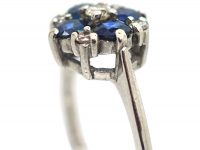 18ct White Gold, Sapphire & Diamond Cluster Ring