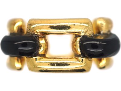 French 18ct Gold & Onyx Ring by Mauboussin