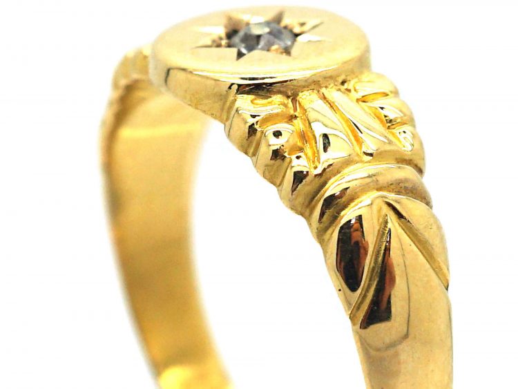 Edwardian 18ct Gold & Diamond Gypsy Ring