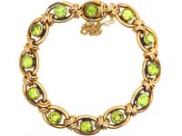 Edwardian 15ct Gold Bracelet set with Peridots