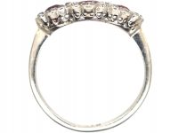 Edwardian 18ct White Gold, Three Stone Ruby & Diamond Triple Cluster Ring