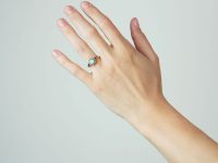 Edwardian 18ct Gold, Opal & Rose Diamond Cluster Ring