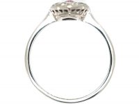 Edwardian 18ct White Gold & Platinum, Diamond & Pink Sapphire Marquise Shaped Ring