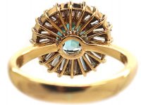 18ct Gold, Zircon & Tapered Baguette Diamond Ballerina Ring