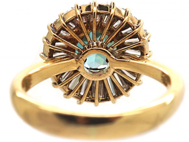18ct Gold, Zircon & Tapered Baguette Diamond Ballerina Ring