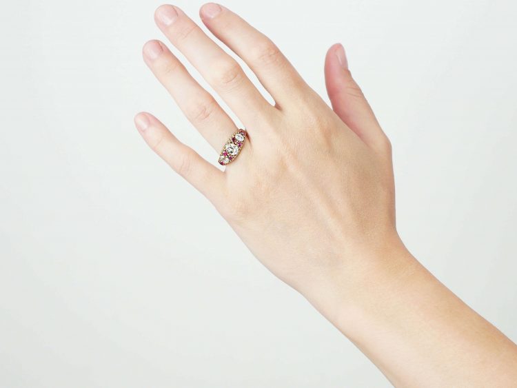Early Victorian, 15ct Gold, Ruby & Rock Crystal Ring