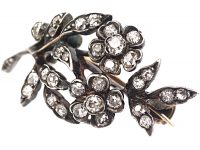 Regency Small Diamond Flower Spray Brooch set with Diamonds