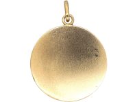 Edwardian 18ct Gold & Rose Diamond Locket with Lady with Fan