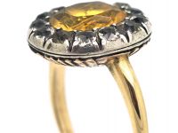 Georgian Gold, Foiled Citrine & White Topaz Cluster Ring