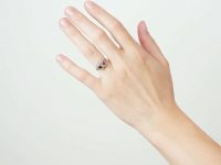 Victorian 18ct Gold Double Heart Ring set with a Ruby, Sapphire & Diamonds
