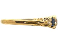 Edwardian 18ct Gold, Sapphire & Diamond Five Stone Ring