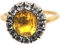 Georgian Gold, Foiled Citrine & White Topaz Cluster Ring