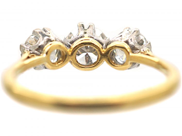 Art Deco 18ct Gold & Platinum, Three Stone Diamond Ring