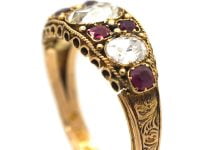 Early Victorian, 15ct Gold, Ruby & Rock Crystal Ring