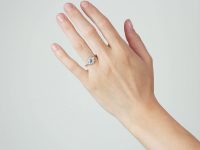 Art Deco 18ct Gold & Platinum, Sapphire & Diamond Geometric Ring