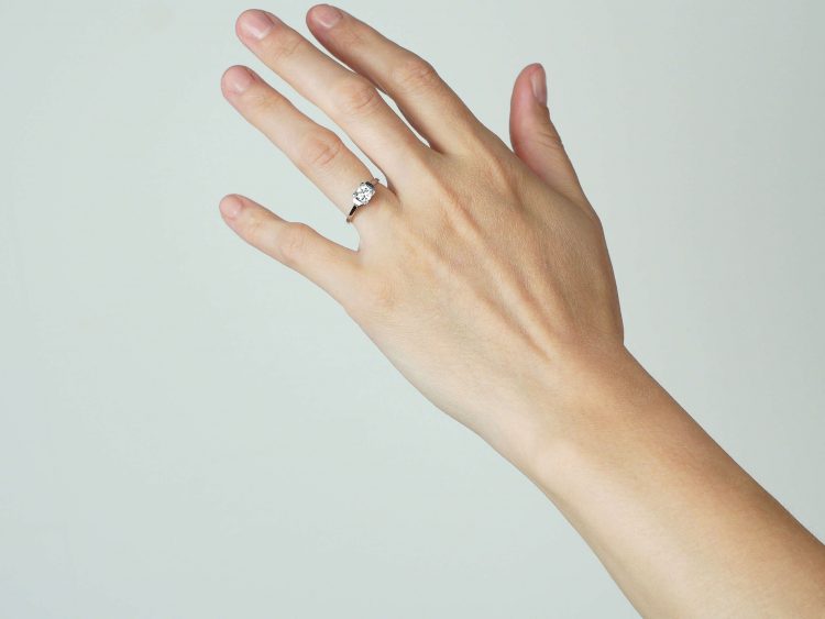 Art Deco Platinum, Diamond Solitaire Ring