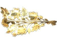 Victorian Silver Flower Spray Brooch set with Coloured Paste