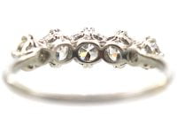 Art Deco Platinum Five Stone Diamond Ring