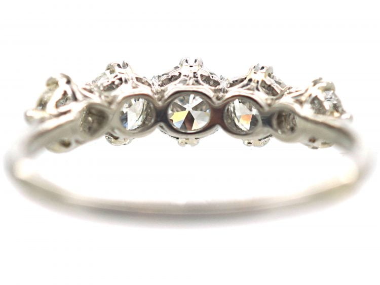Art Deco Platinum Five Stone Diamond Ring