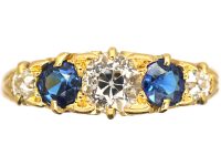 Edwardian 18ct Gold, Sapphire & Diamond Five Stone Ring